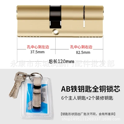 Iron key full copper lock core 120 offset (37.5+82.5)