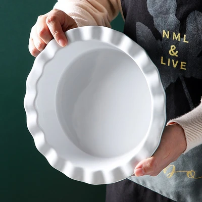 Large white pie plate