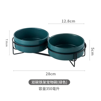 Double iron frame small bowl - green