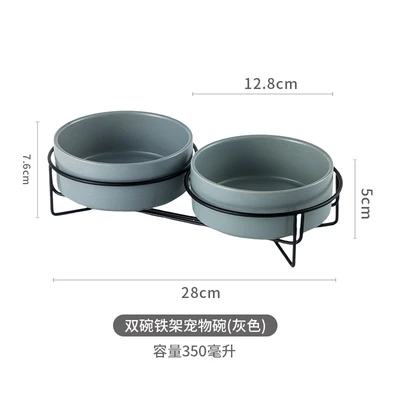 Double iron frame small bowl - gray