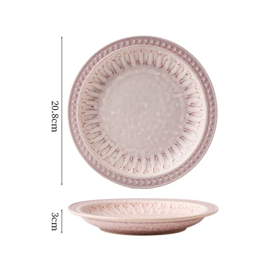 8inch plate-pink
