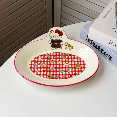 Horse cat 9.5inch large oval plate