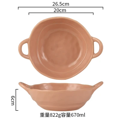 8-inch large double ear bowl-lotus root starch