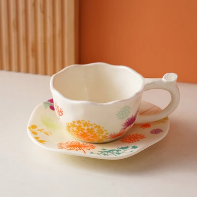 Cups and saucers in spring