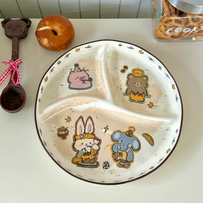 Baking party three-compartment serving plate