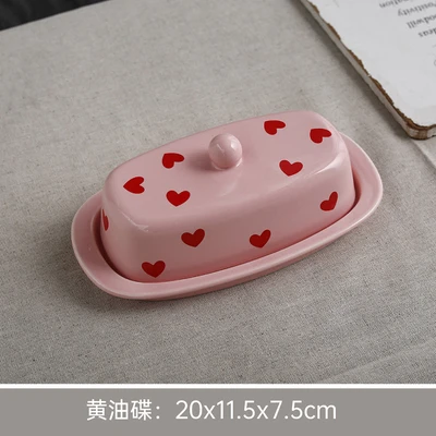 Pink love butter dish