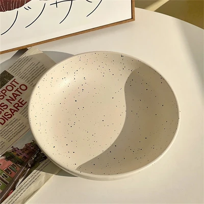 8.6inch splash ink soup bowl white