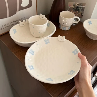 Blue bear rabbit - 8inch plates