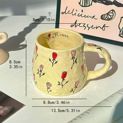 Stone pattern cup-little rose