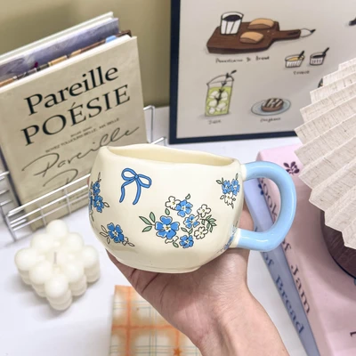 Crushed ice blue bow [blue handle] - single cup