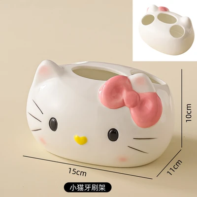 Ceramic cat toothbrush holder