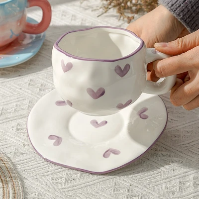Xd-1060-010b cup and saucer (big love purple)