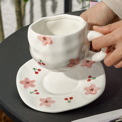 Xd-1060-010k cup and saucer (pink cherry)