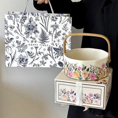 Rose basket - style a, thickened handle + gift bag