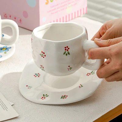 Xd-1060-010g cup and saucer (red flower)