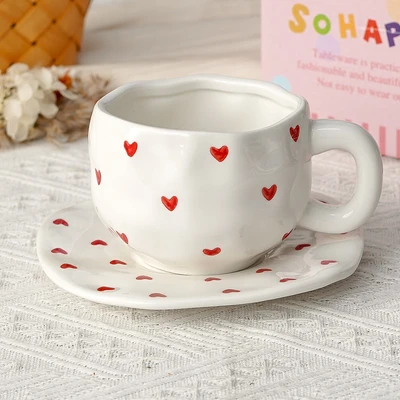 Xd-1060-007z ins style cup and saucer (little love)