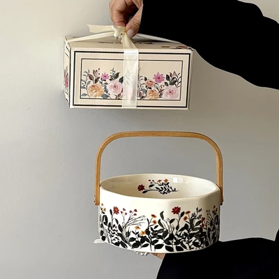 Jasmine flower basket - style d with reinforced handle