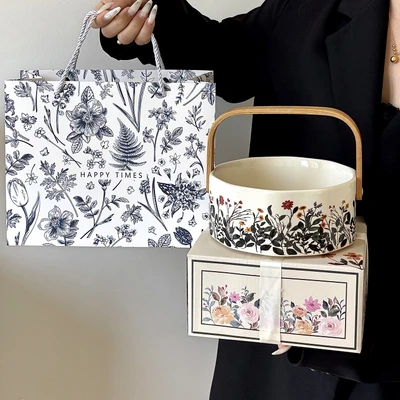 Jasmine flower basket—d type thickened handle + gift bag