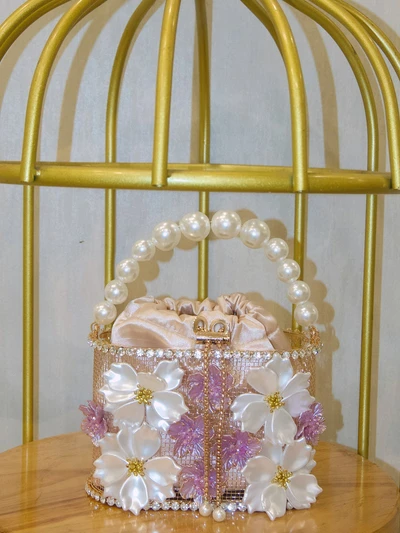 Pearl handle-violet (champagne inner bag)