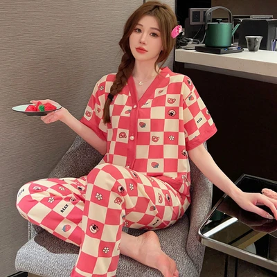 Short and long 867# plaid strawberry bear