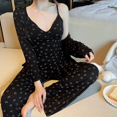 407 Smile Black Three-piece Set