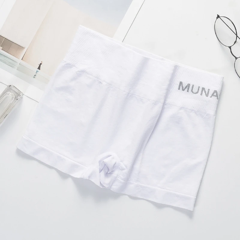 Munafie Safety Shorts Elastic Boxer Briefs for Women Summer Breathable Seamless Safety ShortsButt-Lifting