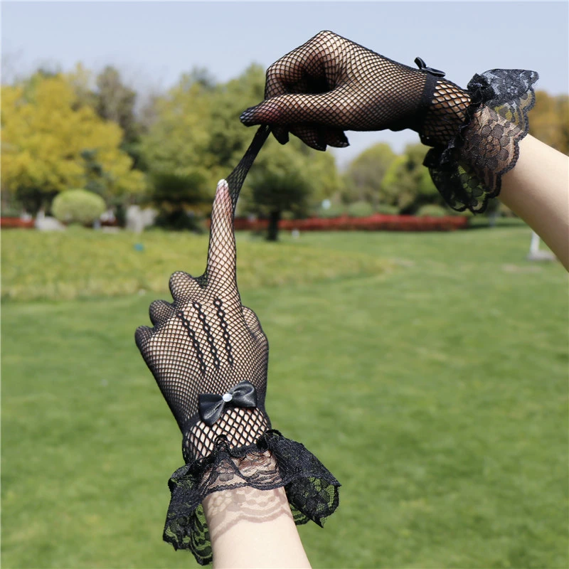 Vintage Lolita Lace Lace Gloves Women's Thin Hollow Mesh Nightclub Bar Spice Girl Sexy Internet Celebrated Photo