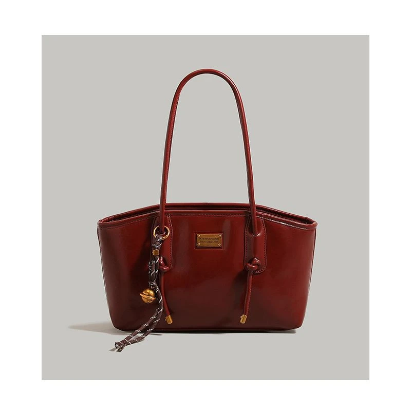 Red Festive Bride Wedding Bag Women's 2025 New Fashionable Tote Bag Large Capacity Wedding Banquet Bag Commuter Shoulder Underarm Bag