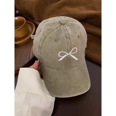 Bow Washed Baseball Cap-Khakis