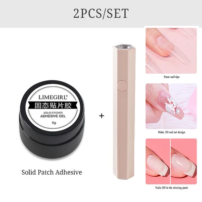 10 ML Glue + 60 ML Remover + UV light (with charging cable)