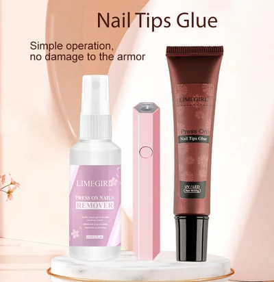 20 ML Glue + 60 ML Remover + UV light (with charging cable)