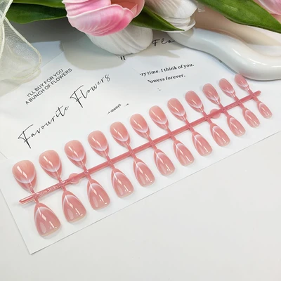 Peach gradient nails