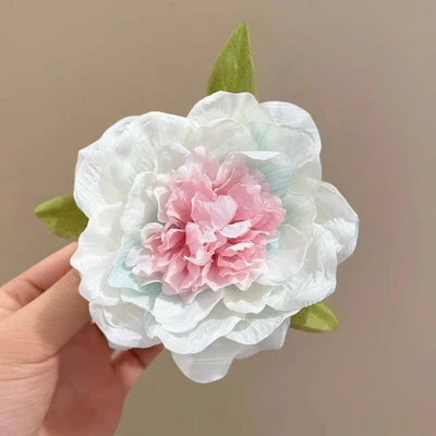 Green pink peony
