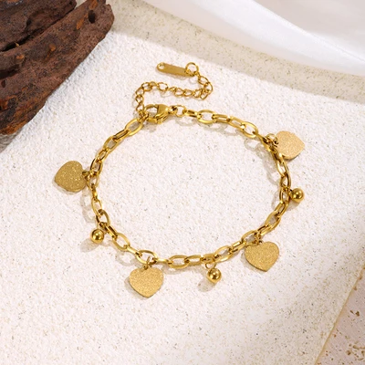 70191 frosted love bracelet-gold