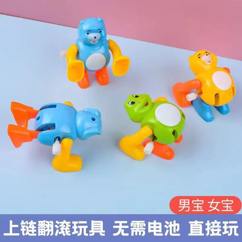 Novelty Chain Flip Bucket Monkey Coil Small Animal Flip Bucket Baby Parent-Child Interactive Small Toy Nostalgia 80 s
