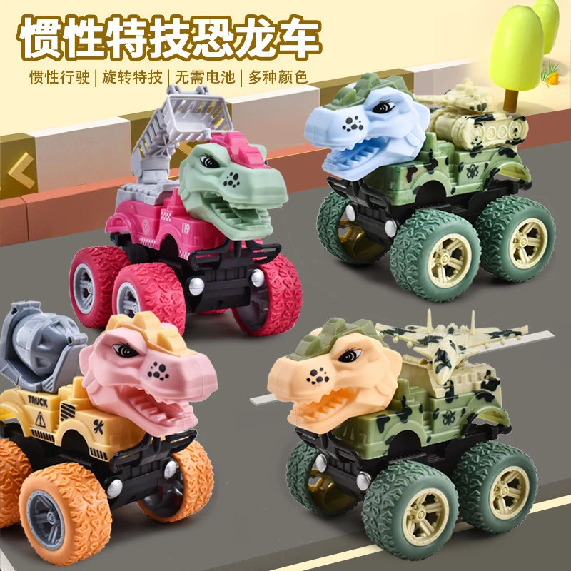 Children's Inertia Stunt Dinosaur Car Boy Excavator Pull Back Dump Mixer Car Baby Fun Car Wholesale