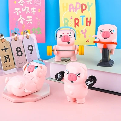Wind-up exercise pig - one random style [bagged]