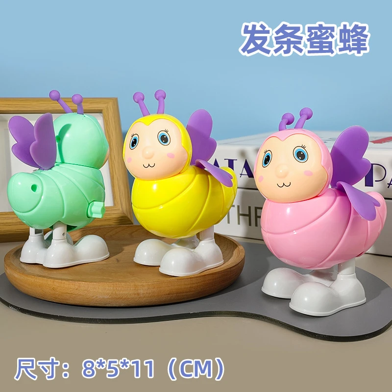 Chain winding bee toy cartoon jumping bee will jump winding small animal bee toy stall wholesale