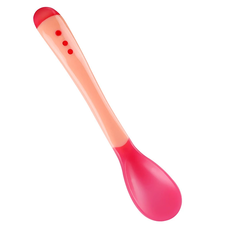 Baby Temperature Sensing Spoon Baby Medicine Feeding Spoon Temperature Sensing Color Changing Baby Spoon Kidsren's Training Food Supplement Temperature Sensing Fork Spoon