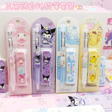 Cute Sanrio Mechanical Pencil Set with 20 Extra Refills & Storage Box