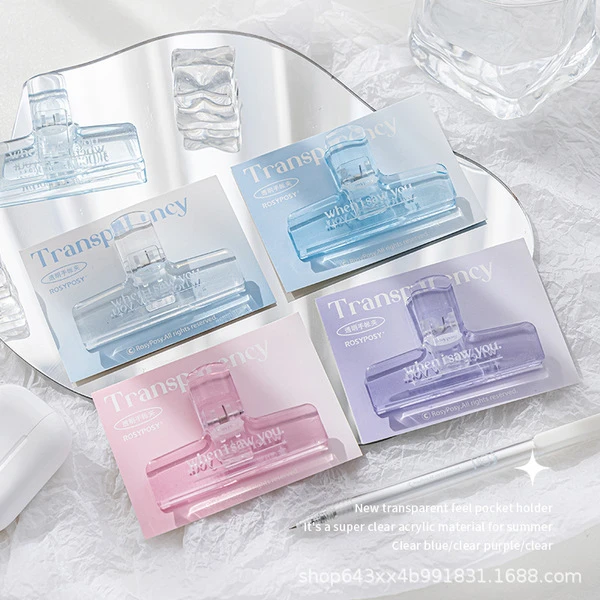 Cute Transparent Crab Paper Clips – Reusable Strong-Grip Clips for Notes & Documents