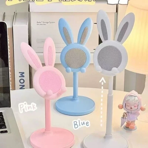 Cute Rabbit Adjustable Mobile Phone Stand – 180° Movable with Height Adjustment