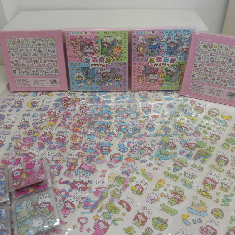 100 Sheets Colorful Precut Stickers Set – Cute Sticker Collection with Storage Box