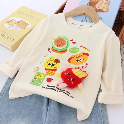 Rice apricot color-three-dimensional french fries and burgers