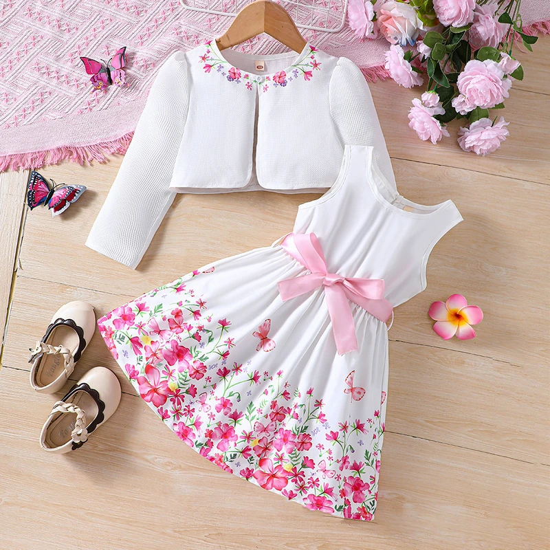 Girls Cotton Princess Dress - Long Sleeve, Ages 2-7