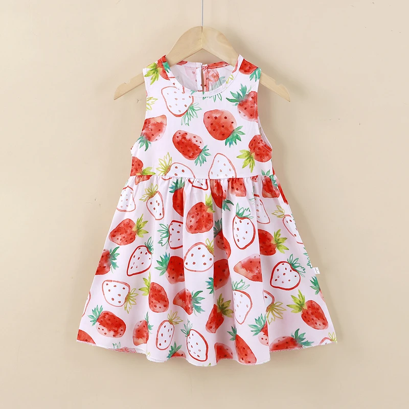 Girls’ Viscose Sleeveless Printed Summer Dress