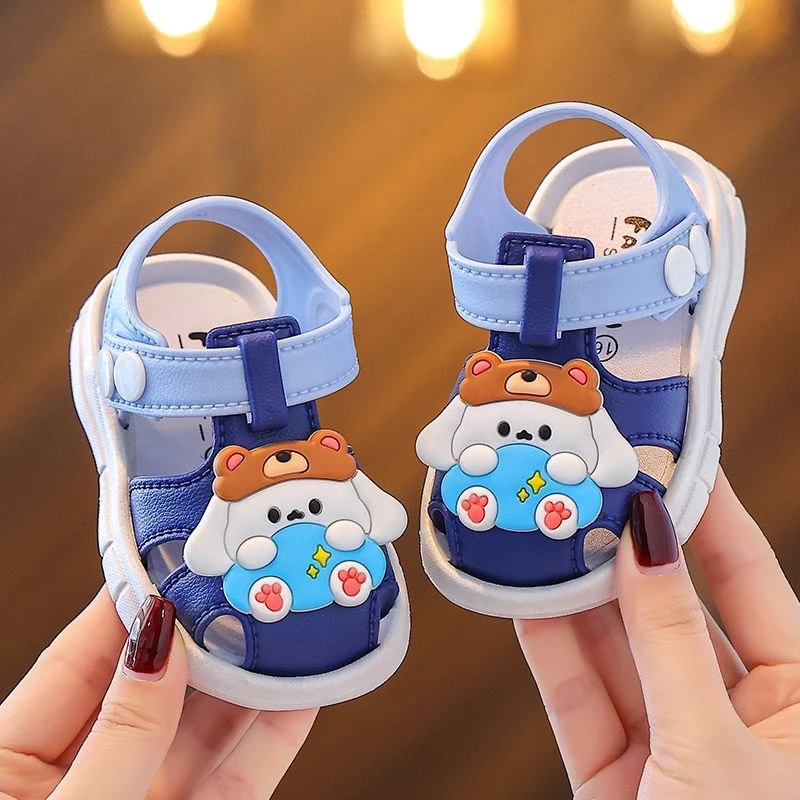 Toddler Cartoon Closed-Toe Sandals with Adjustable Strap