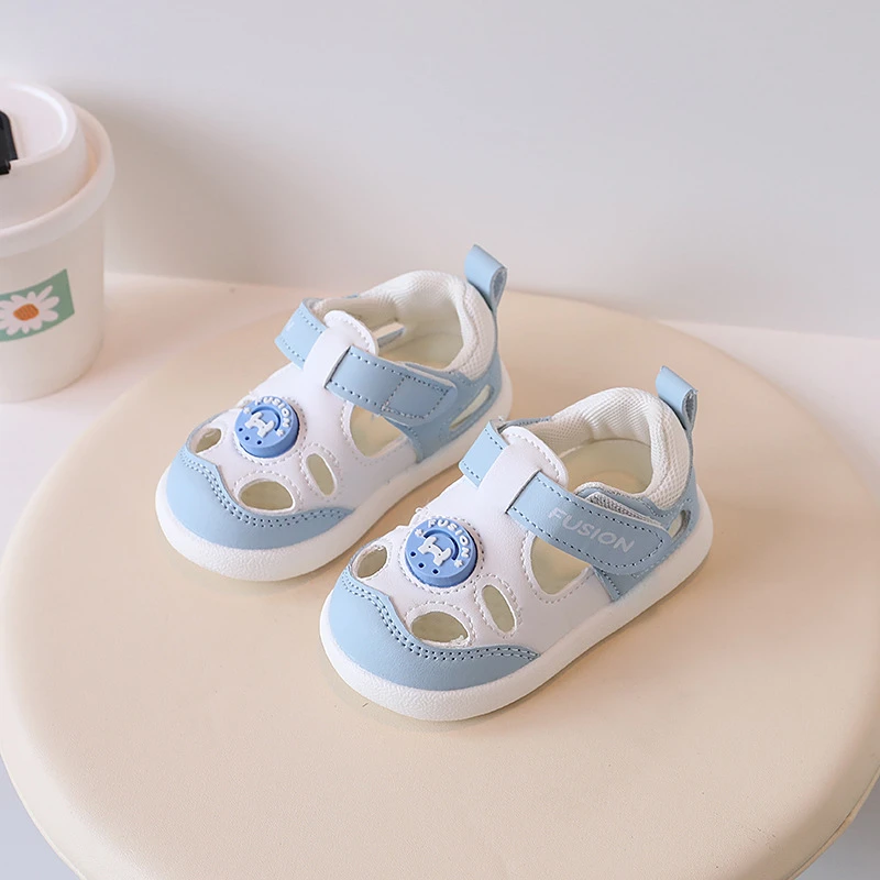 Toddler Closed-Toe Sandals with Velcro Strap & Soft Soles