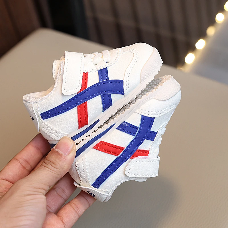 Toddler White Sports Sneakers with Velcro Strap – Ages 1–3
