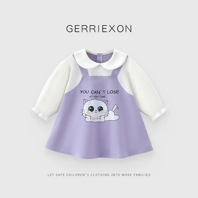 Long-sleeved cotton (purple kitten)